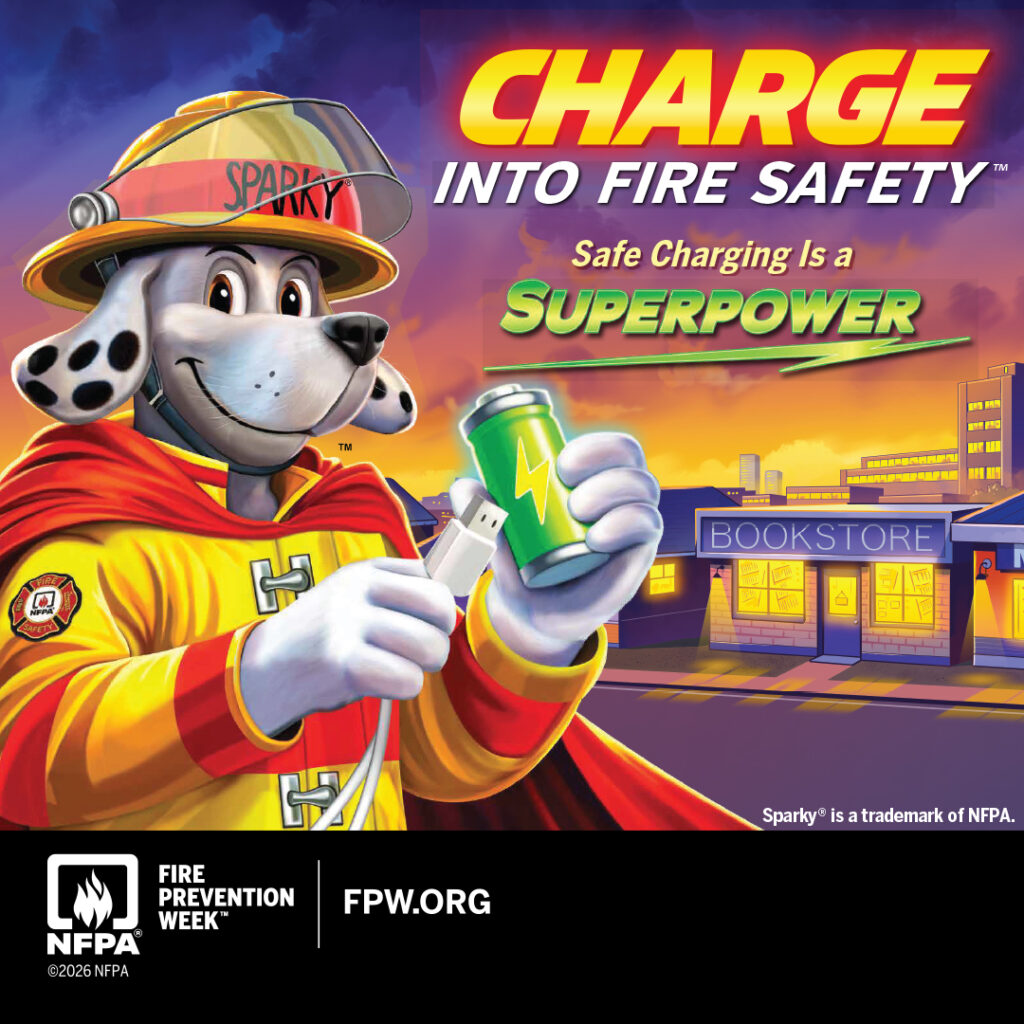 Official National Fire Protection Association banner for Fire Prevention Week 2026